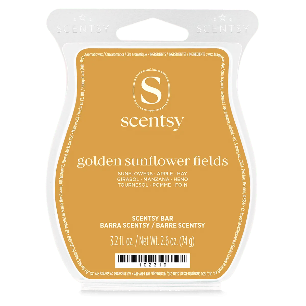Golden Sunflower Fields Scentsy Bar (1) Golden Sunflower Fields Scentsy Wax Bar