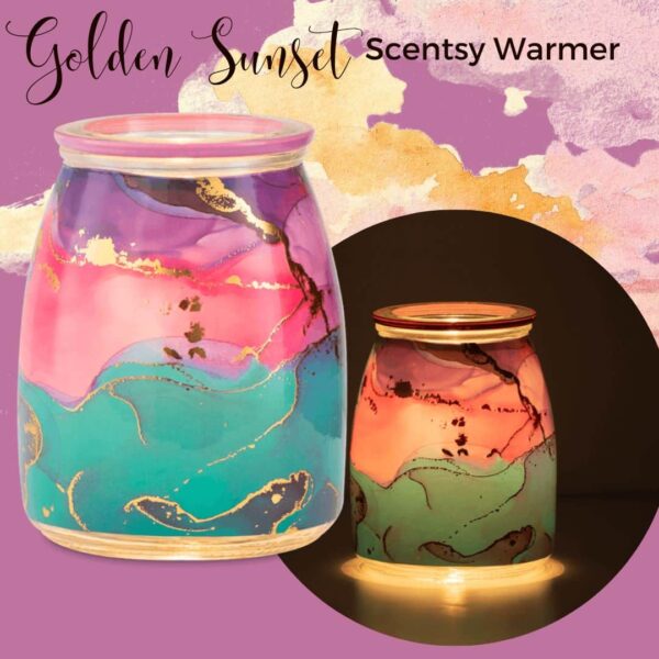 Golden Sunset Scentsy Warmer Styled