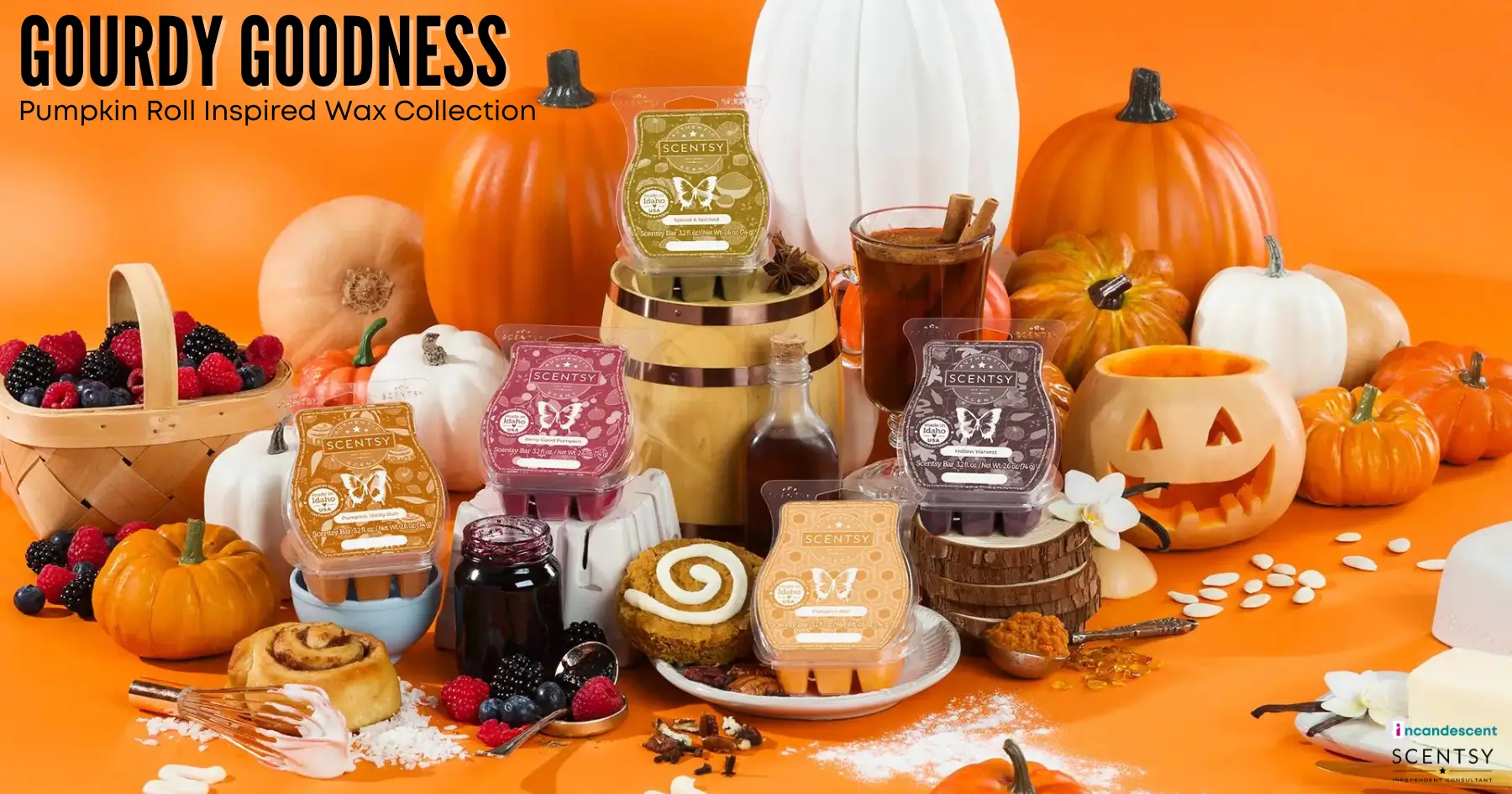 Gourdy Goodness Pumpkin Roll Scentsy Wax Collection