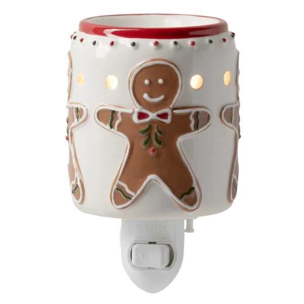 HOME-MiniWarmer-GingerbreadSnap-ISO-Glow-R1MX-2026-PWS Gingerbread Snap Mini Scentsy Warmer - Holiday 2026