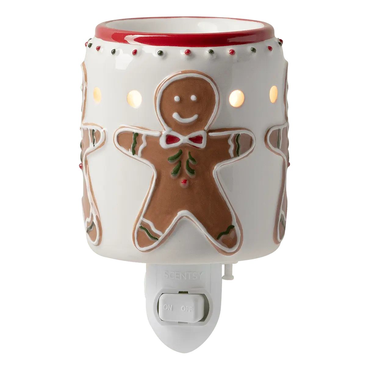 HOME-MiniWarmer-GingerbreadSnap-ISO-Glow-R1MX-2026-PWS Gingerbread Snap Mini Scentsy Warmer - Holiday 2026