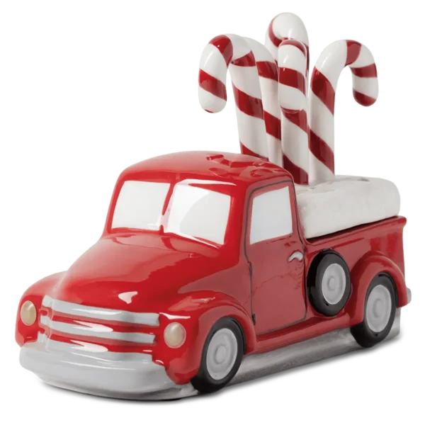 HOME-Warmer-RedRetroTruckCandyCane-ISO-Main-RA-2026-PWS Red Retro Truck Scentsy Warmer + Candy Cane Topper - Holiday 2026