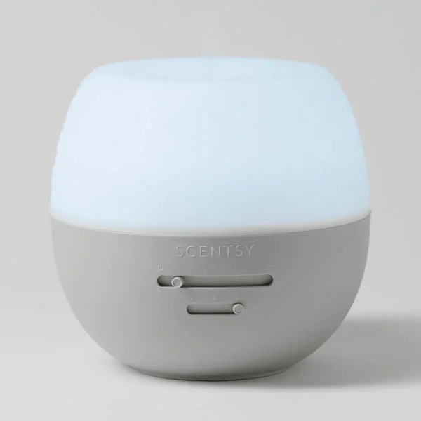 HOMEDiffuserGrayDeluxeFleurPACKSHOTGlowMainMX2026PWS_highres Fleur Gray Deluxe Scentsy Diffuser