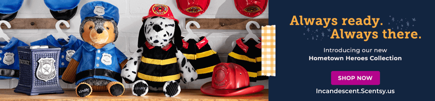 NEW! SCENTSY HOMETOWN HEROES COLLECTION | POLICE & FIREFIGHTER WARMERS & BUDDIES