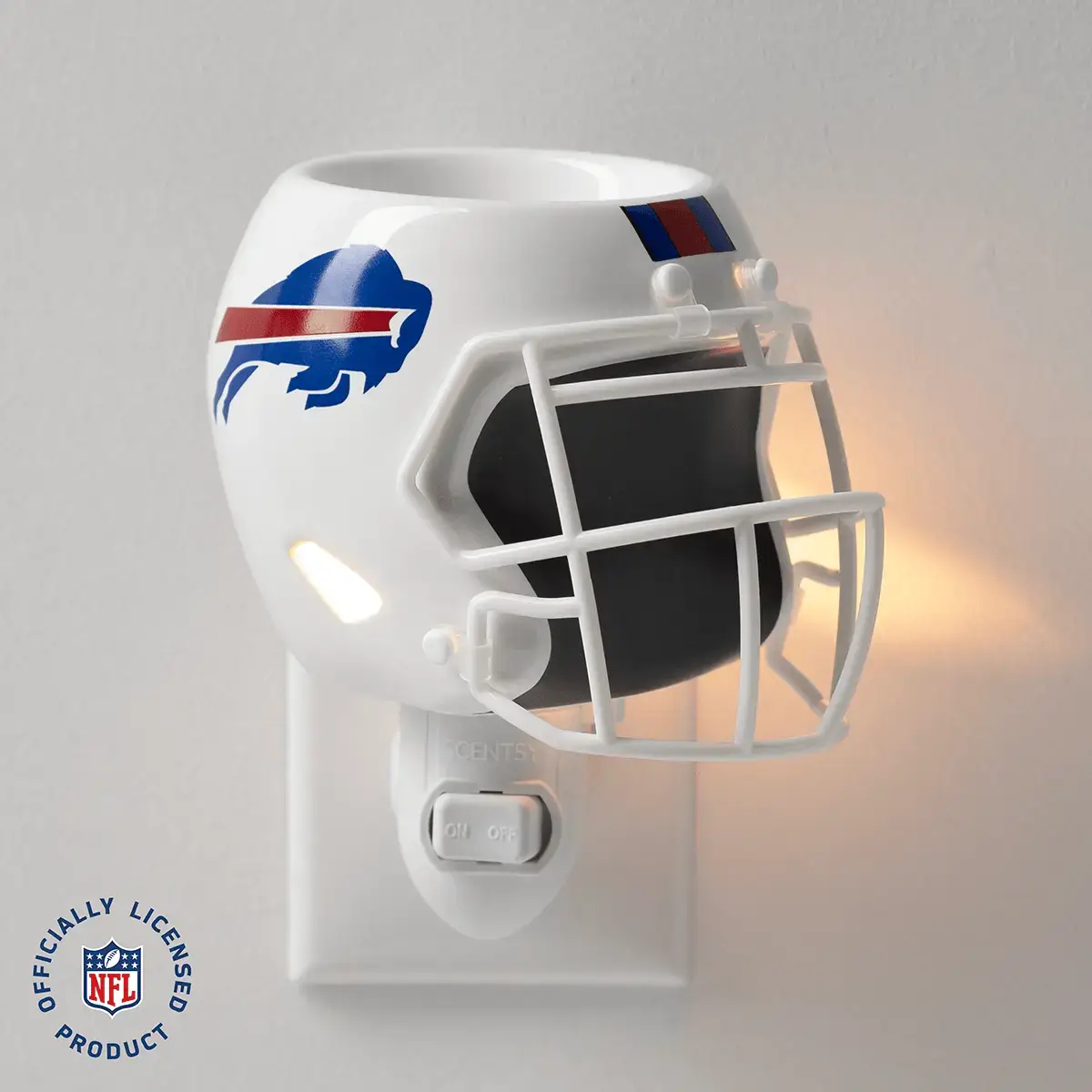 Homeminiwarmernflbuffalobillspackshotglowmainr12026Pws_Highres NFL Buffalo Bills Helmet Mini Scentsy Warmer (2026)