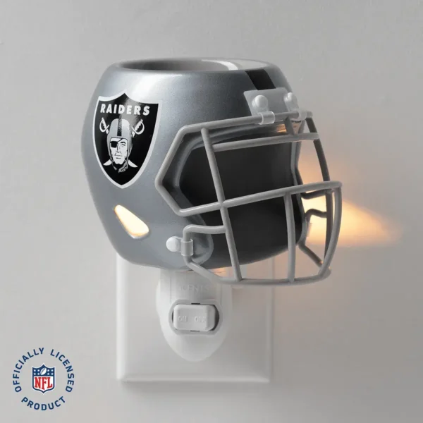 Homeminiwarmernfllasvegasraiderspackshotglowmainr12026Pws_Highres NFL Las Vegas Raiders Helmet Mini Scentsy Warmer (2026)