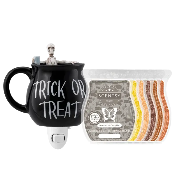 Chilling Brew Trick or Treat Mini Scentsy Warmer + 6 Bar Bundle