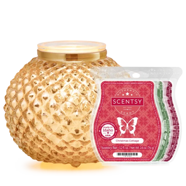 Victorian Glow Gold Scentsy Warmer + 3 FREE Bars