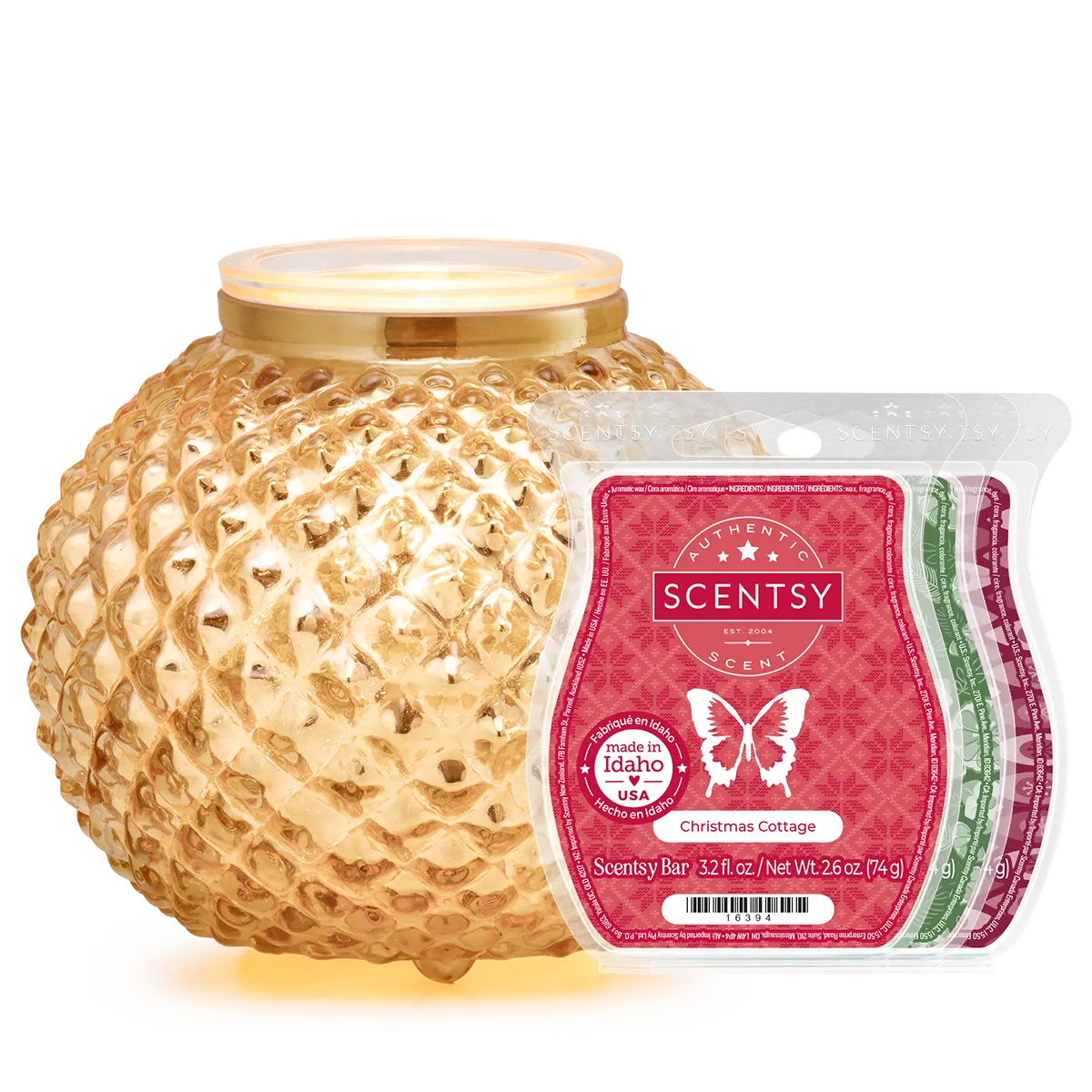 Victorian Glow Gold Scentsy Warmer + 3 FREE Bars