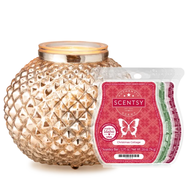 Victorian Glow Silver Scentsy Warmer  + 3 FREE Bars