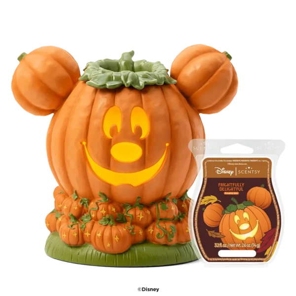 Mickey Mouse Jack O' Lantern Halloween Scentsy Warmer + Bar Bundle | Disney Scentsy Warmer