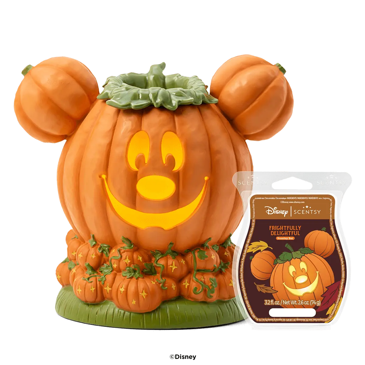 Mickey Mouse Jack O' Lantern Halloween Scentsy Warmer + Bar Bundle | Disney Scentsy Warmer