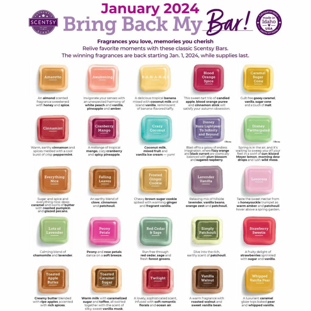 Twitterpated Scentsy Bar BBMB January 2024 Incandescent.Scentsy.us