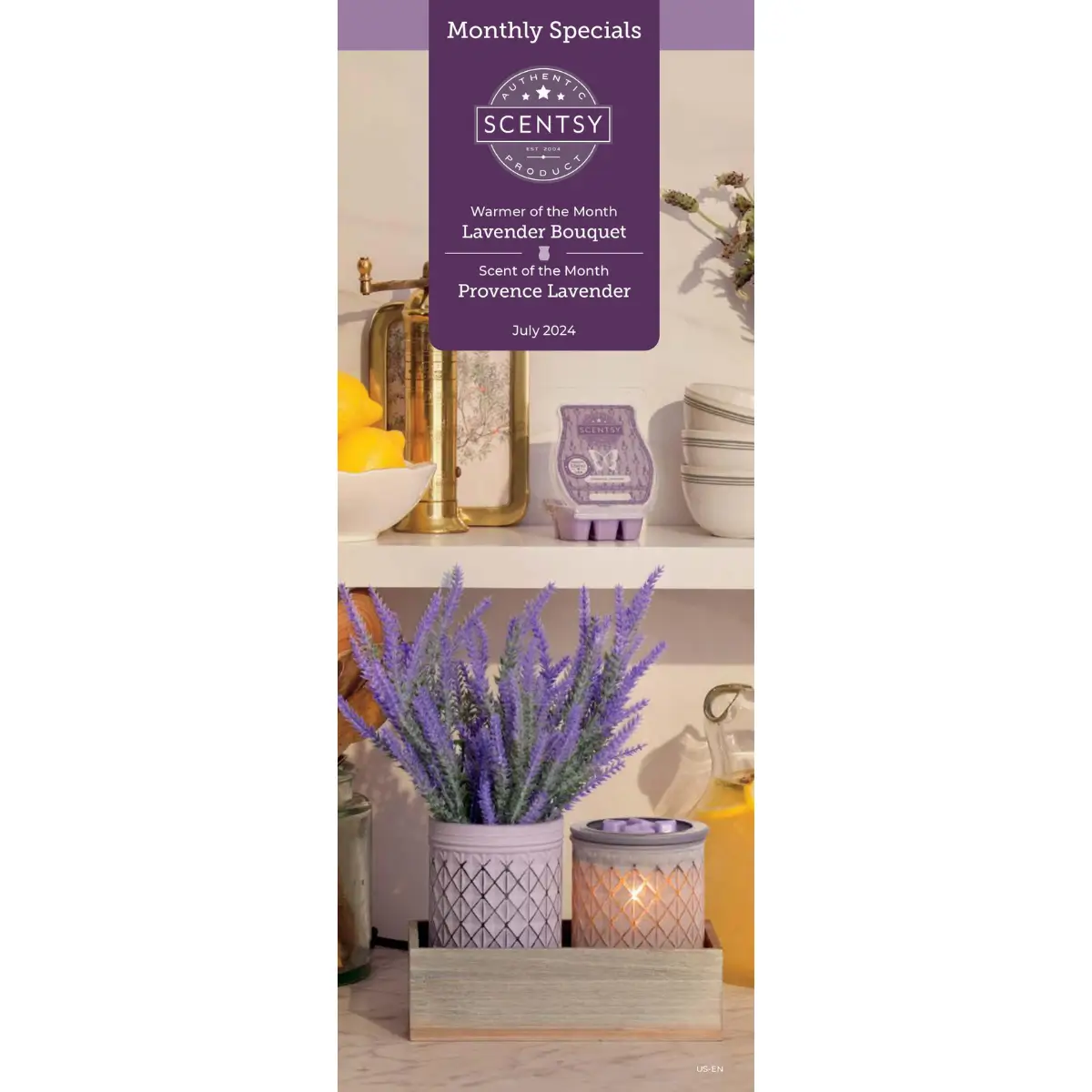 Scentsy July 2024 Warmer Of The Month - Lavender Bouquet + Provence Lavender Scentsy July 2024 Warmer of the Month - Lavender Bouquet + Provence Lavender