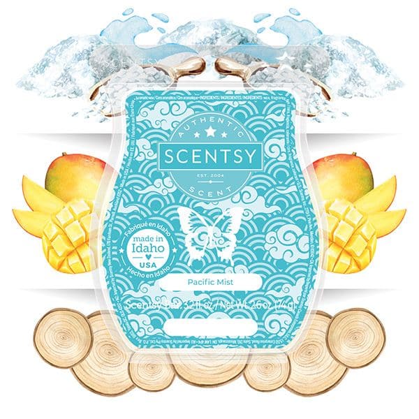 Scentsy June 2023 Warmer &Amp; Scent Of The Month | On The Seashore + Pacific Mist June SOTM Pacific Mist Scentsy Bar