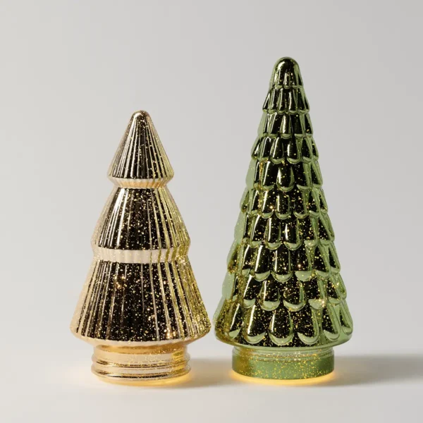 LED Décor Trees – Gold and Green - Lit 1 Scentsy LED Décor Trees Green & Gold - Holiday 2026