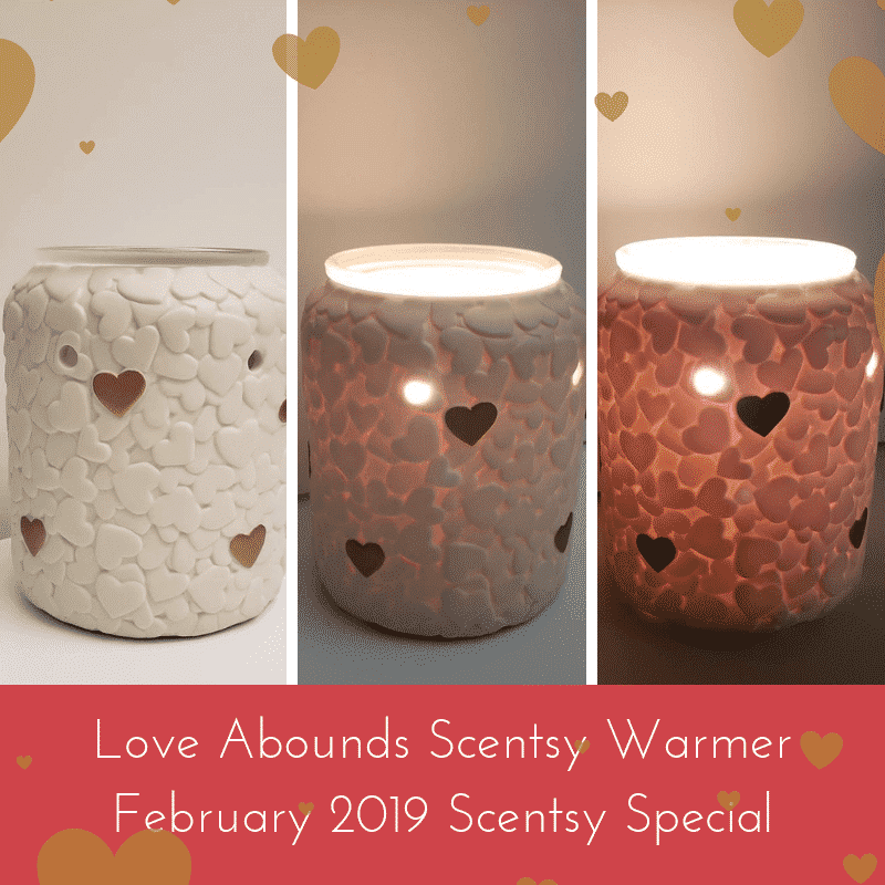 SCENTSY FEBRUARY 2019 WARMER & SCENT OF THE MONTH - LOVE ABOUNDS SCENTSY WARMER & POPPY FIELDS FRAGRANCE