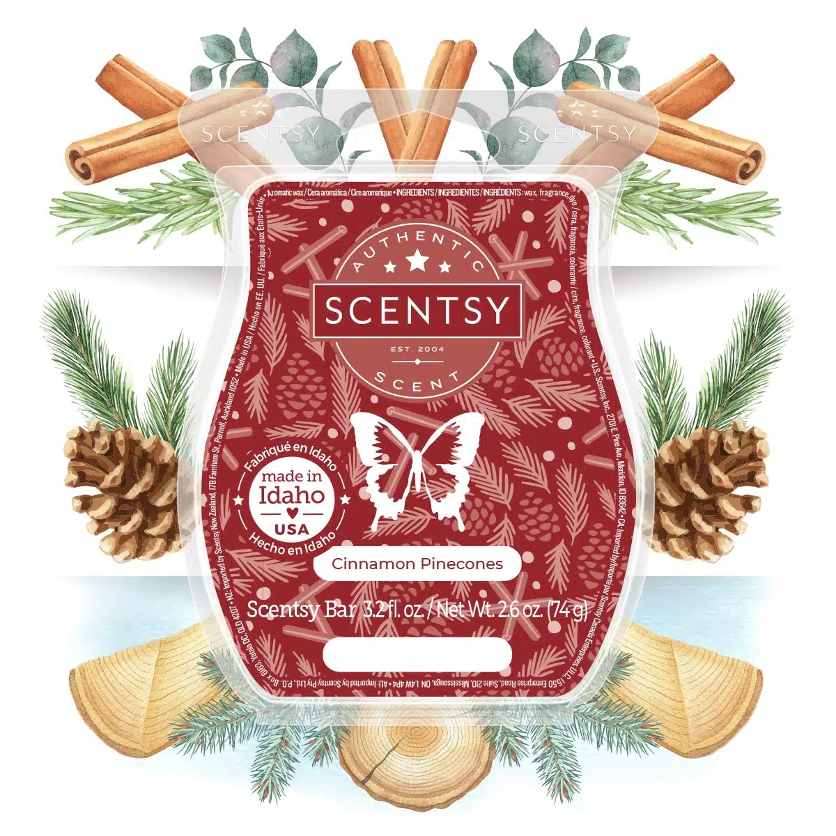 Scentsy December 2022 Warmer & Scent Of The Month Winter Retreat + Cinnamon Pinecones