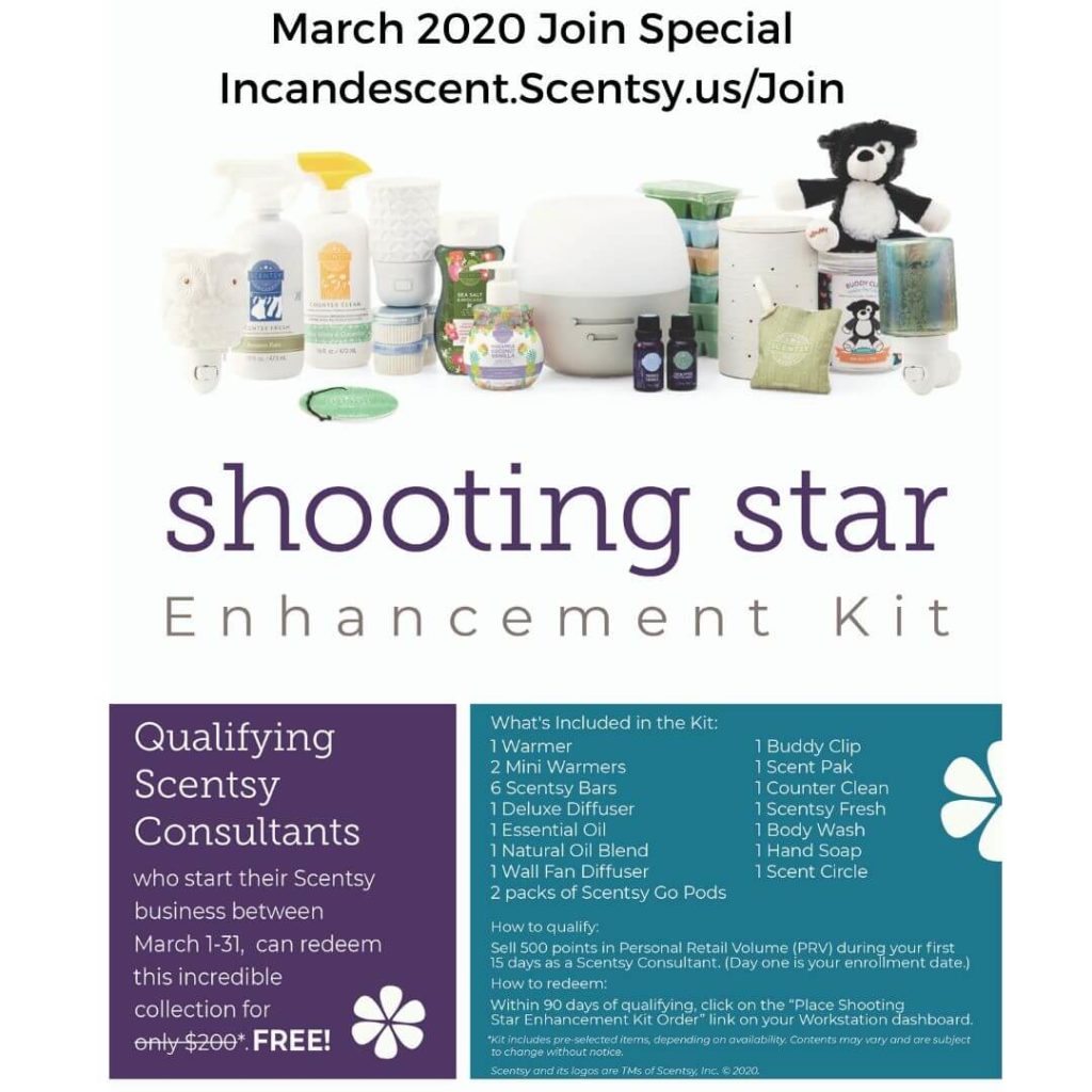 SCENTSY SHOOTING STAR KIT SPRING 2020 Incandescent.Scentsy.us