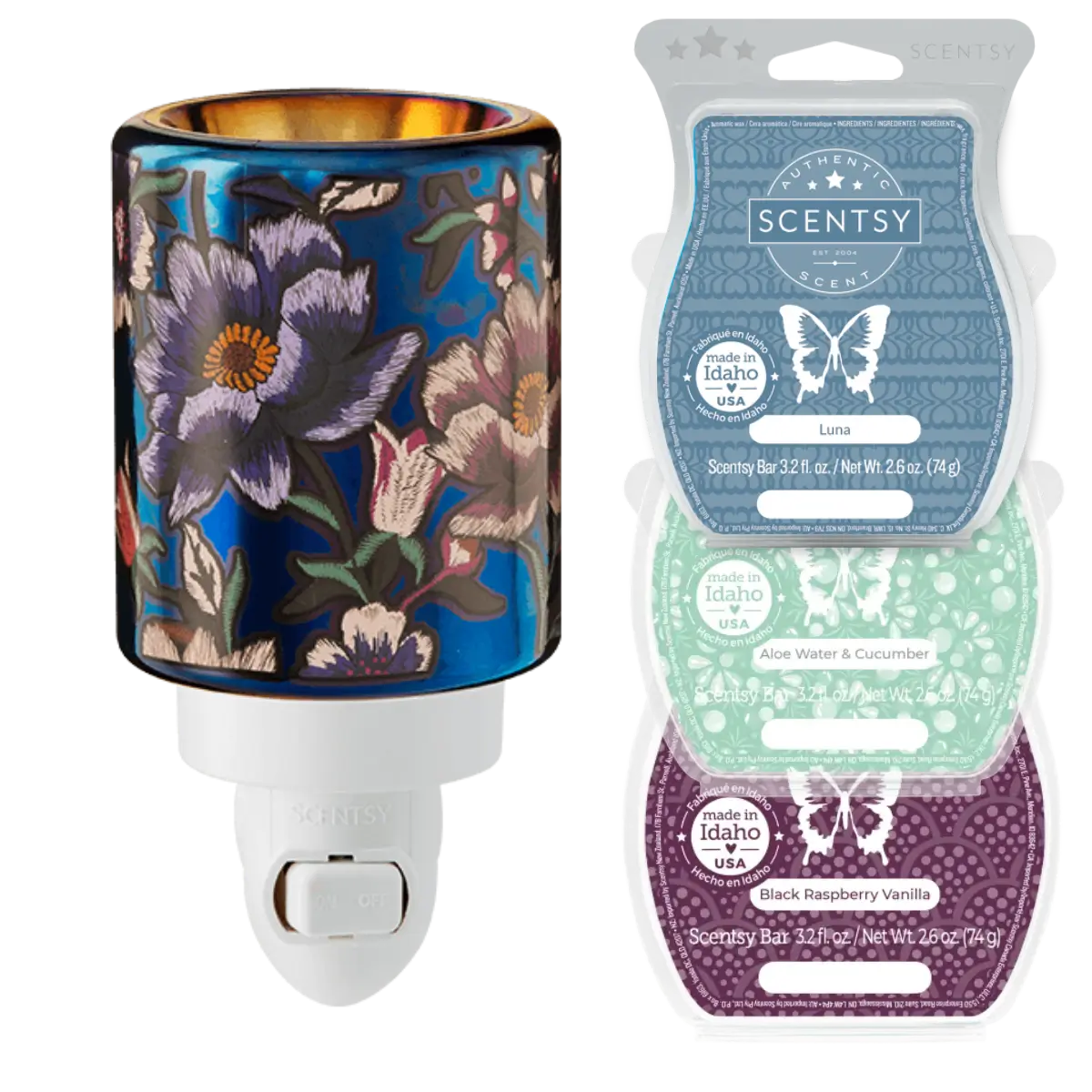 Midnight Floral Mini Scentsy Warmer Bundle