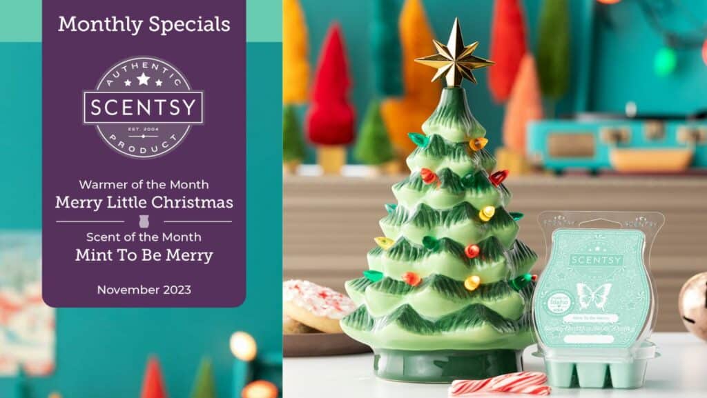 Scentsy November 2023 Warmer & Scent Of The Month Merry Little