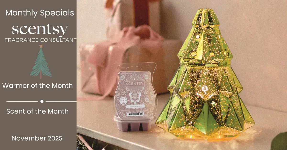 Scentsy November 2025 Warmer of the Month | Light up the Season + Cocoa Cashmere