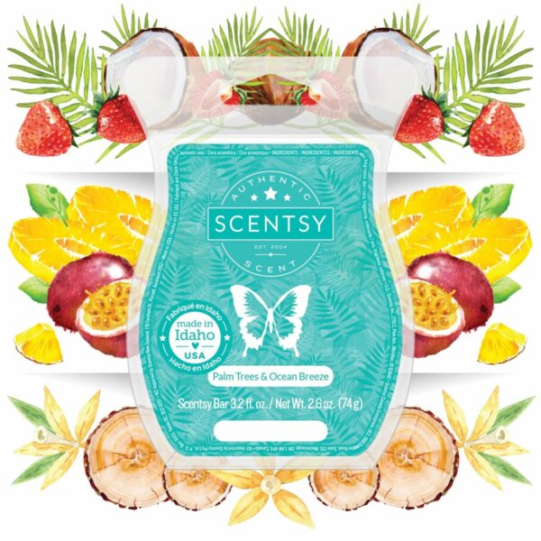 PALM TREES OCEAN BREEZE SCENTSY BAR