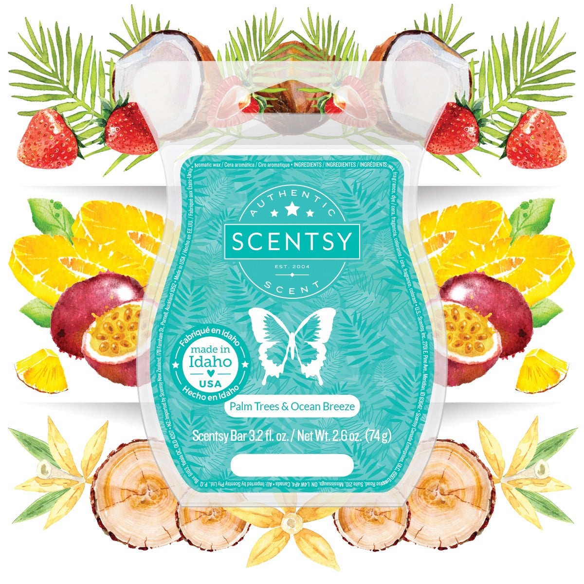 PALM TREES OCEAN BREEZE SCENTSY BAR