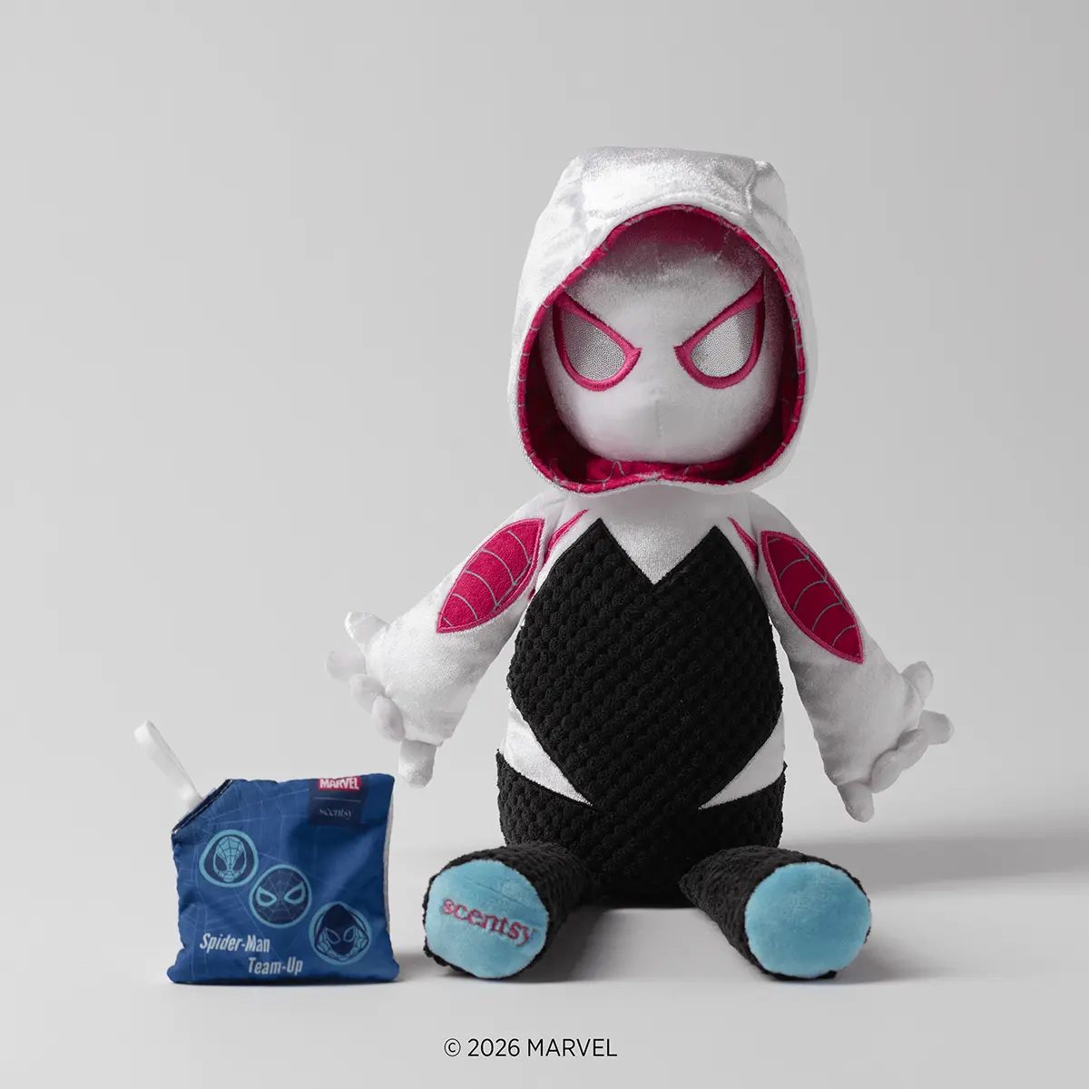 Plushbuddyghostspiderpackshotfrontscentpakmainra2026Pws_Highres (1) Ghost-Spider Scentsy Buddy | Marvel 2026