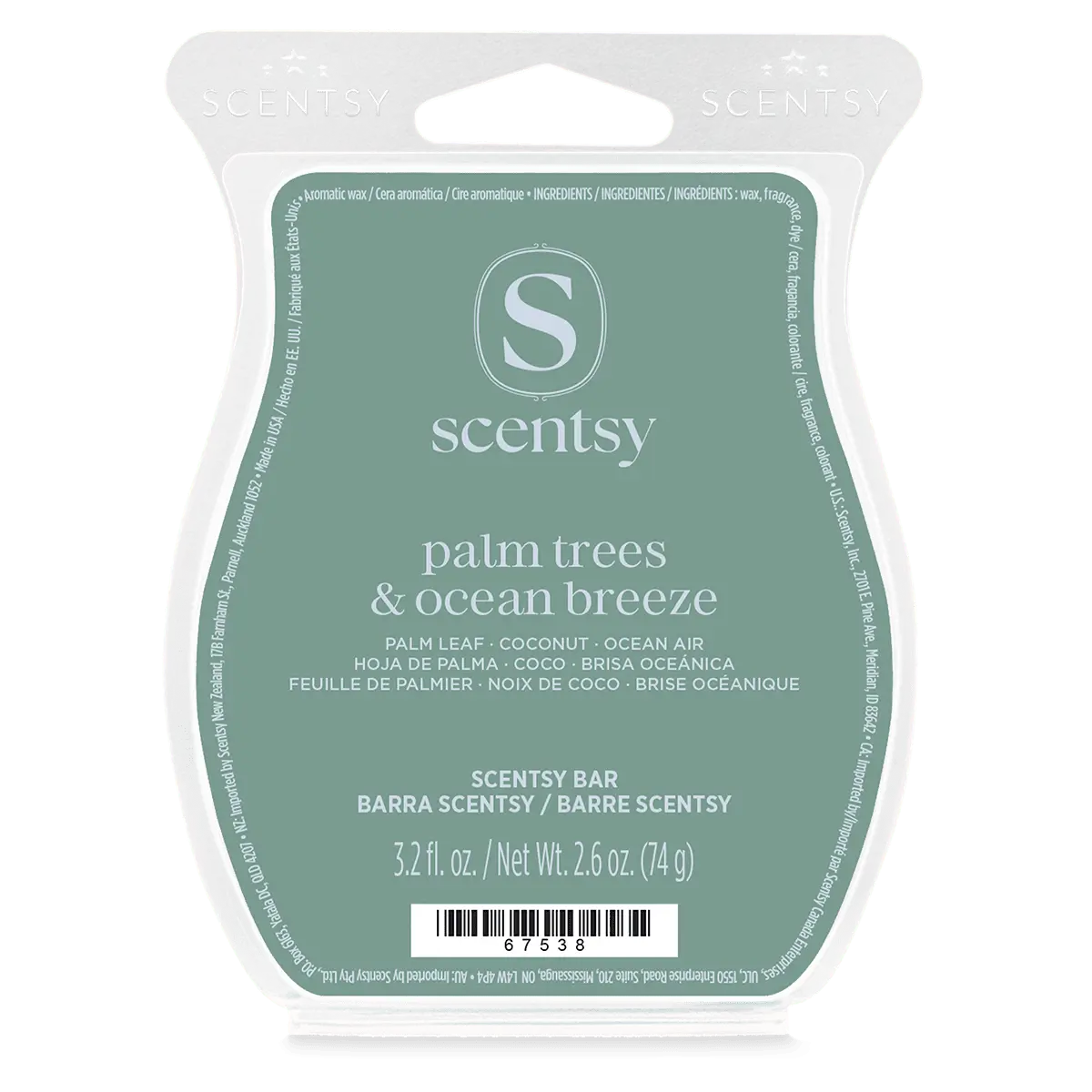 Palm Trees &Amp; Ocean Breeze Scentsy Bar (1) Palm Trees & Ocean Breeze Scentsy Wax Bar