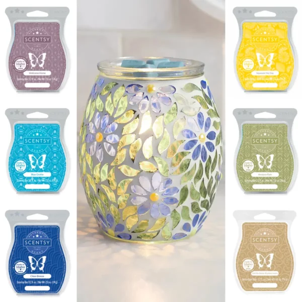 Periwinkle Petals Scentsy Warmer & Wax Bundle
