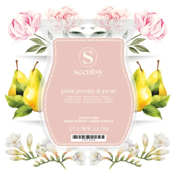 Pink Peony &Amp; Pear Scentsy Bar - Stylized 2 Pink Peony & Pear Scentsy Wax Bar - February 2026