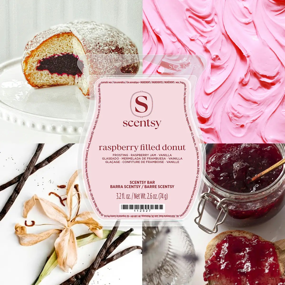 Raspberry Filled Donut Scentsy Wax Bar