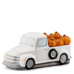 Retro White Truck Scentsy Warmer + Pumpkin Delivery Lid