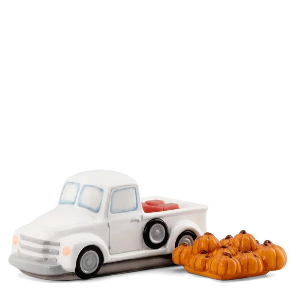 Retro White Truck Scentsy Warmer + Pumpkin Delivery Lid