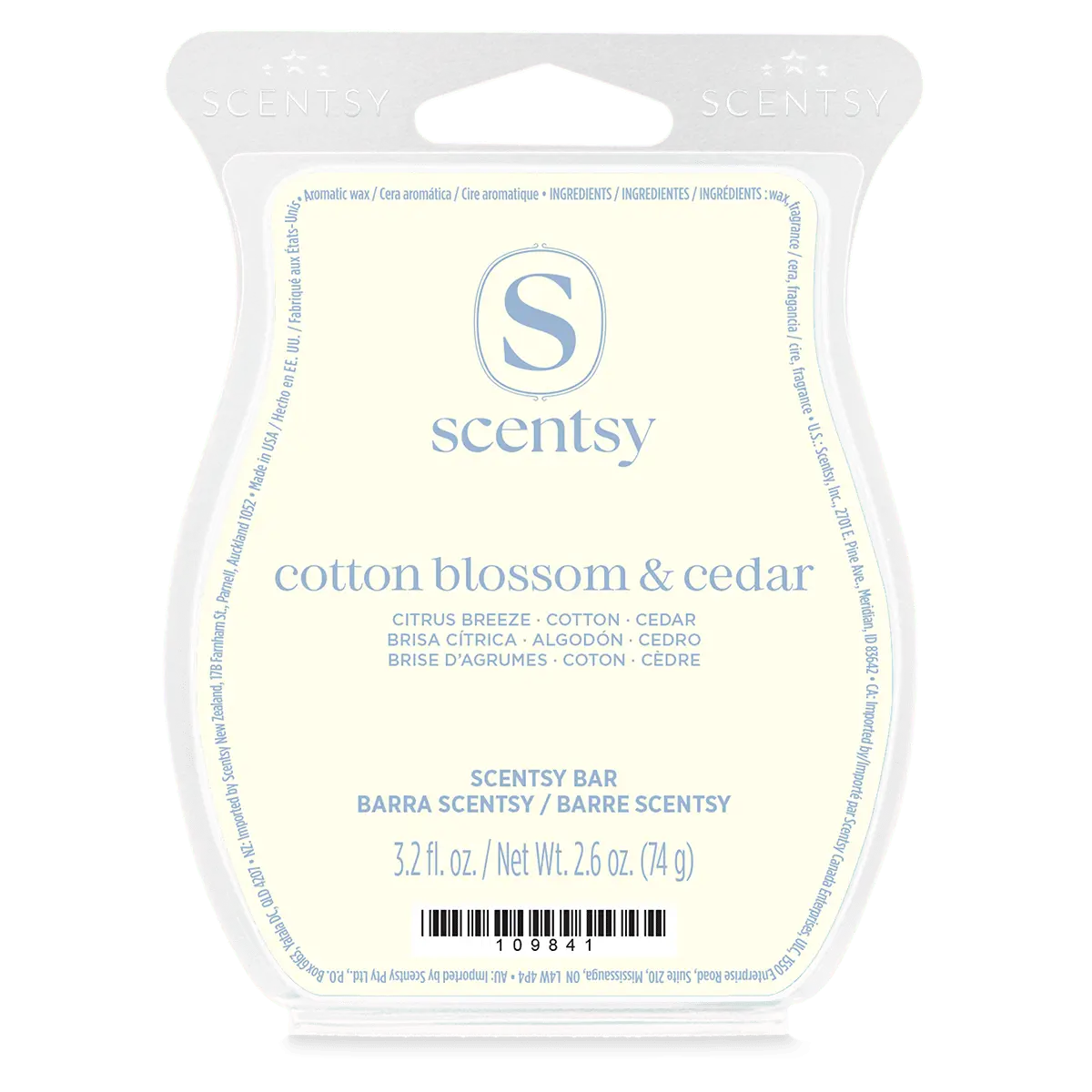 Scent-Bar-Cottonblossom&Amp;Cedar-Classic-Iso-R1-2026-Pws Cotton Blossom & Cedar Scentsy Bar
