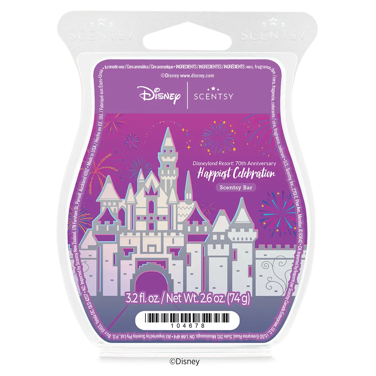 Scent-Bar-Happiestcelebration70Thann-Iso-R1-2026-Pws Happiest Celebration Scentsy Wax Bar - Disneyland Resort 70th Anniversary