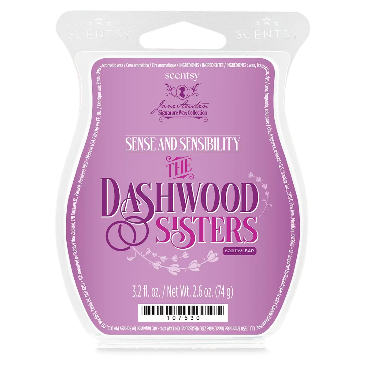 Scent-Bar-Janeausten-Dashwoodsisters-Iso-R1-2026-Pws Sense and Sensibility: The Dashwood Sisters Scentsy Bar - Jane Austen