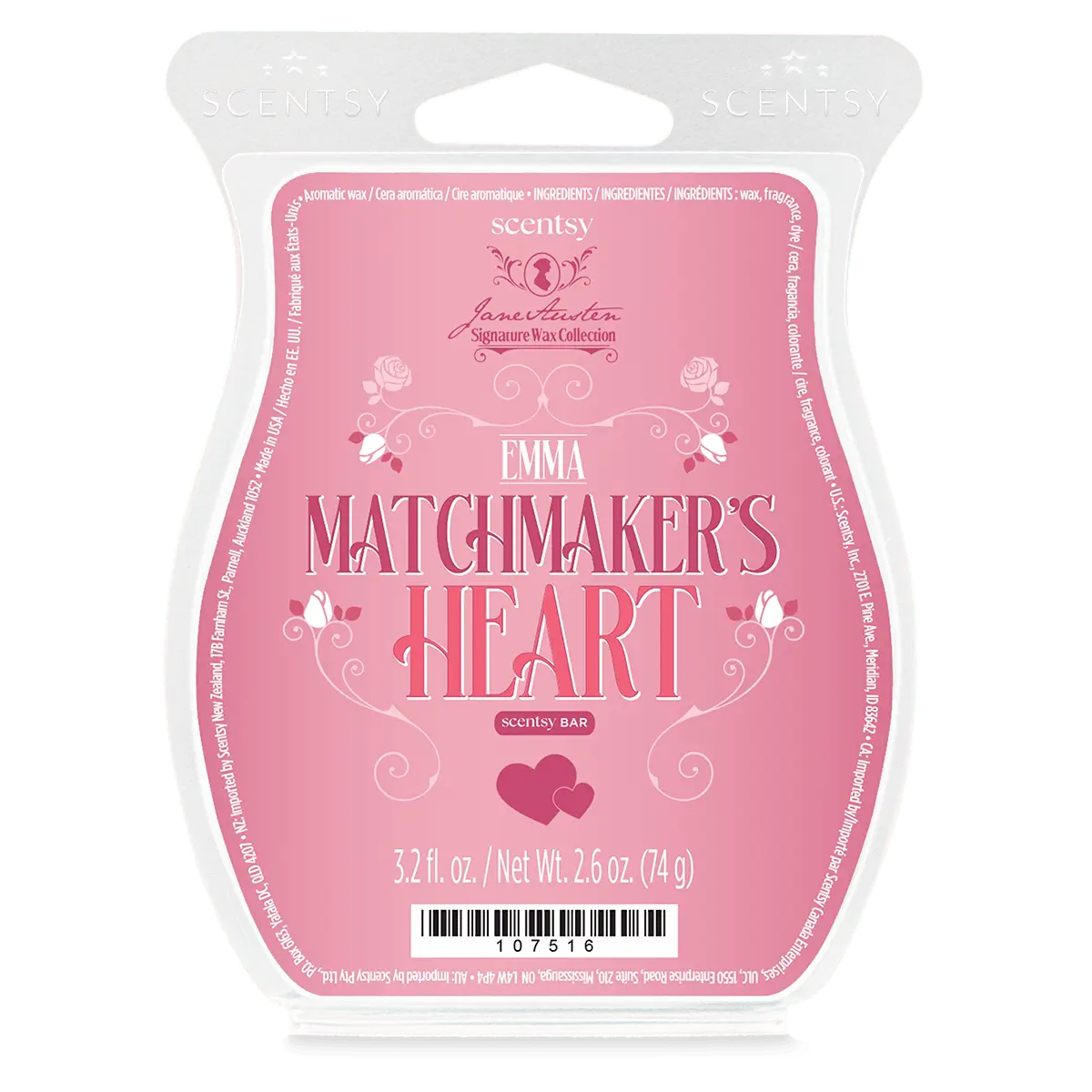 Scent-Bar-Janeausten-Matchmatersheart-Iso-R1-2026-Pws Emma: Matchmaker's Heart Scentsy Bar - Jane Austen