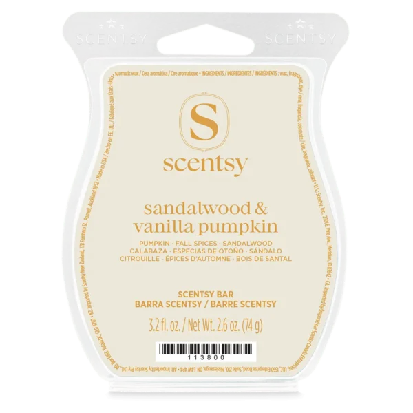 Scent-Bar-Sandalwoodvanillapumpkin-Iso-R1-2026-Pws Sandalwood & Vanilla Pumpkin Scentsy Bar - Harvest 2026