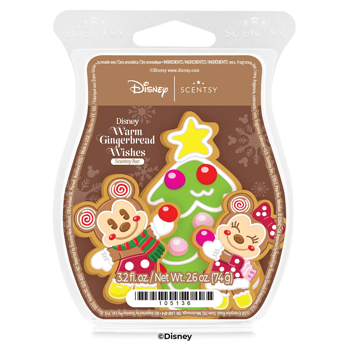 Disney Warm Gingerbread Wishes Scentsy Wax Bar