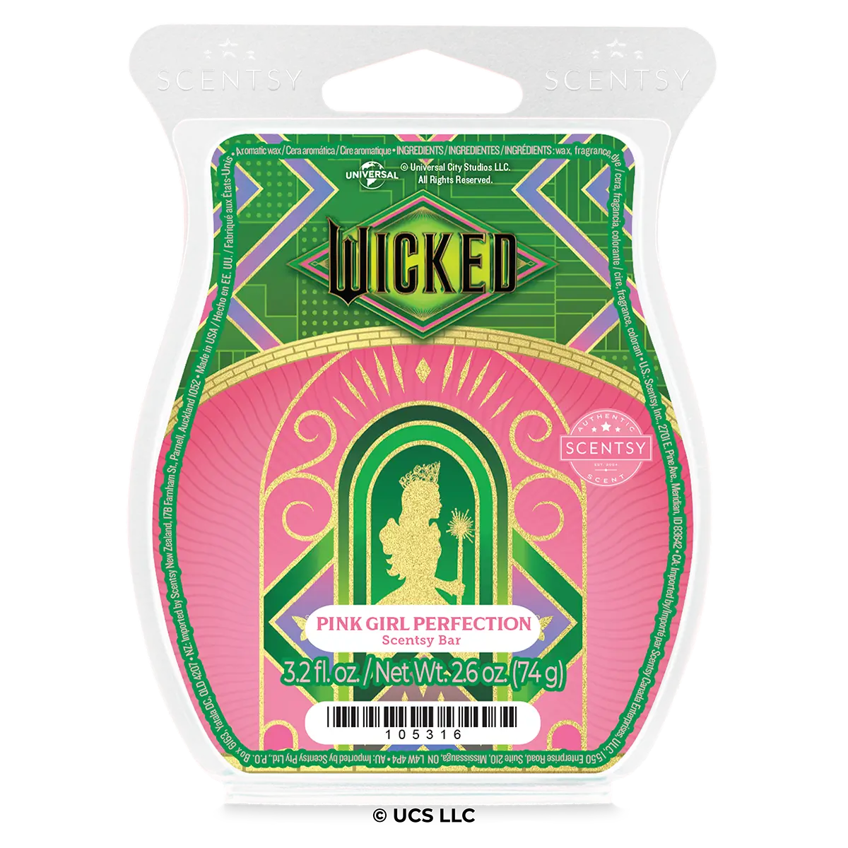 Wicked Pink Girl Perfection Scentsy Wax Bar | Wicked the Movie