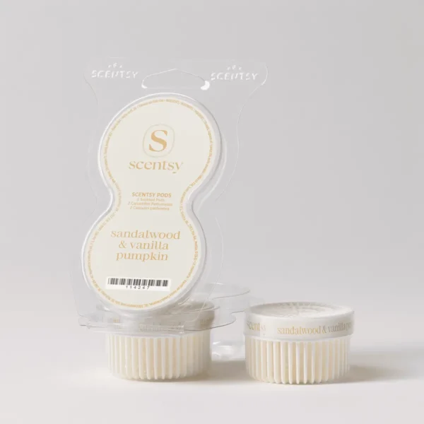 SCENT-Pods-SandalwoodVanillaPumpkin-PACKSHOT-Clamshell-R1-2026-PWS Sandalwood & Vanilla Pumpkin Scentsy Pods - Harvest 2026