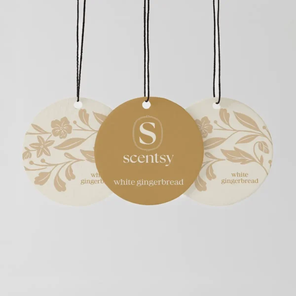 SCENT-ScentCircle-WhiteGingerbread-3Pack-DoubleSided-PACKSHOT-R1-2026-PWS White Gingerbread Scentsy Scent Circle 3 Pack - October 2026