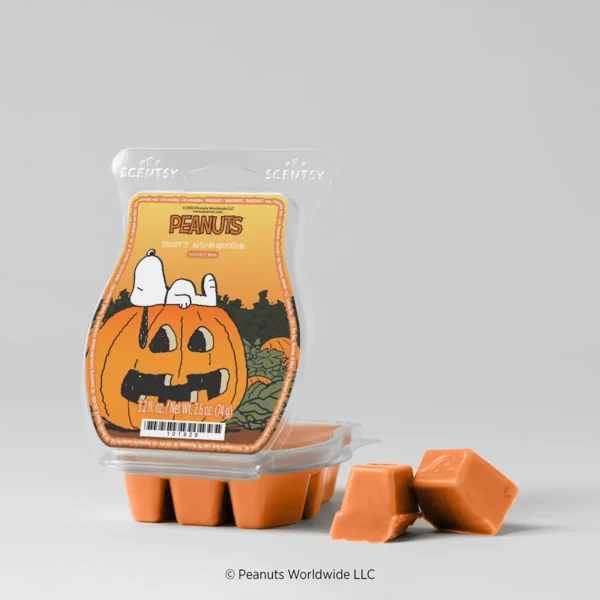 SCENTBarPeanutsSnoopysAutumnAdventurePACKSHOTWaxR12026PWS_highres Snoopy’s Autumn Adventure Scentsy Wax Bar | Peanuts™