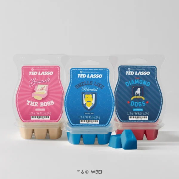 SCENTBarTedLassoWaxCollectionPACKSHOT3UPR132026PWS_highres Ted Lasso™ Scentsy Wax Collection