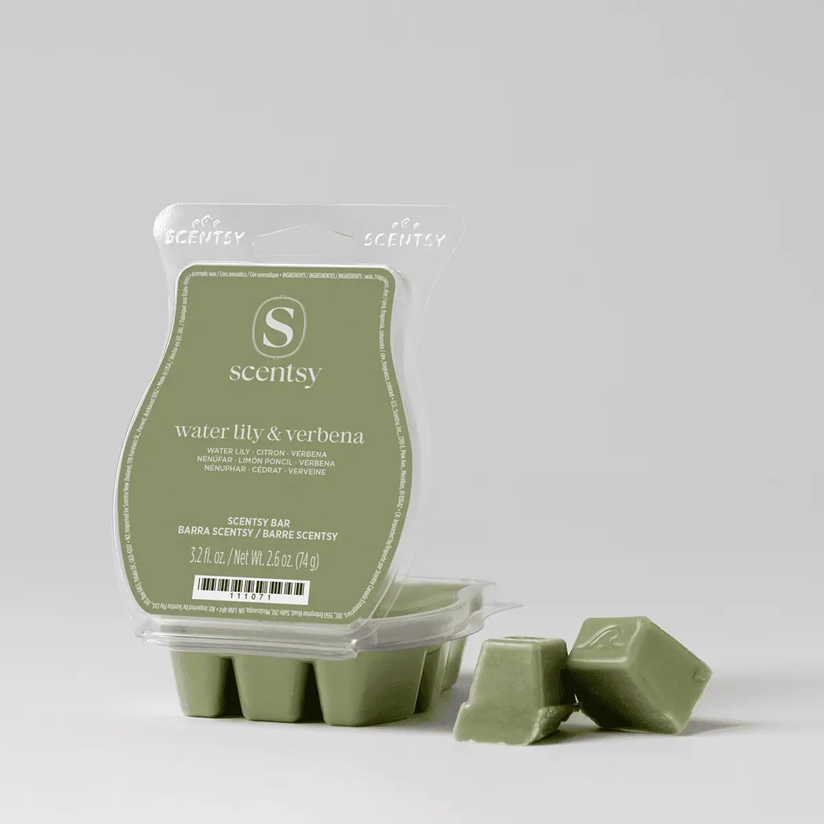 Scentbarwaterlilyverbenapackshotwaxr1Garden2026Pws_Highres Water Lily & Verbena Scentsy Wax Bar - Garden Collection