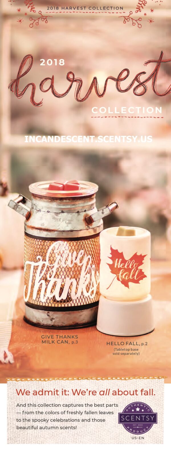 HELLO FALL NIGHTLIGHT MINI SCENTSY WARMER