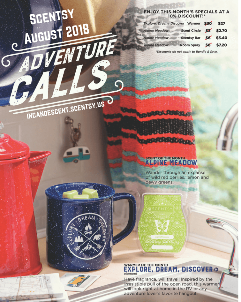 SCENTSY AUGUST 2018 WARMER & SCENT OF THE MONTH EXPLORE DREAM