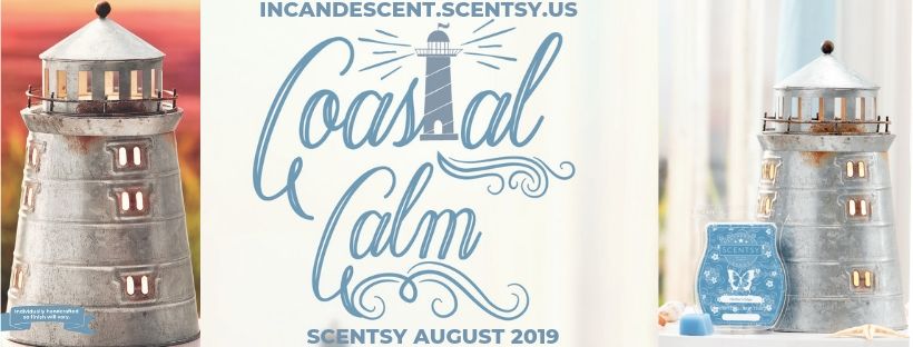 SCENTSY AUGUST 2019 WARMER & SCENT OF THE MONTH PORTLAND LIGHTHOUSE SCENTSY WARMER